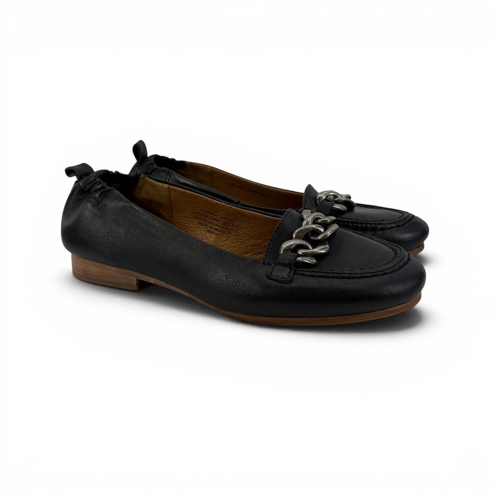 Sofft Black Leather Chain Detail Loafers Flats Women's Size 8 M